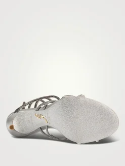 Braid Crystal Satin Sandals