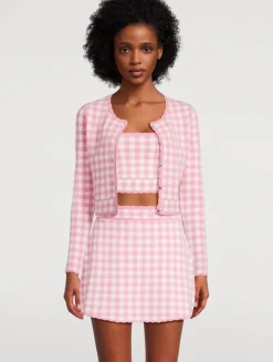 Bridgette Checkered Knit Cardigan