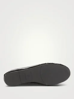 Britt Croc-Embossed Leather Driving Loafers
