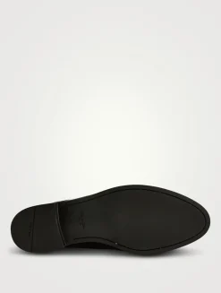 Brushed Leather Loafer Mules