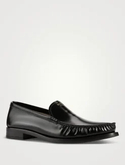 Brushed Leather Loafers