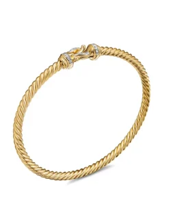 Buckle Bracelet In 18k Yellow Gold With Pavé Diamonds