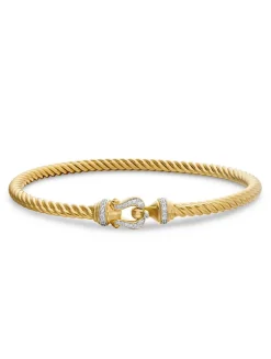 Buckle Bracelet In 18k Yellow Gold With Pavé Diamonds