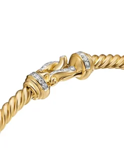 Buckle Bracelet In 18k Yellow Gold With Pavé Diamonds