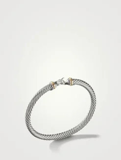 Buckle Bracelet In Sterling Silver With 18k Yellow Gold