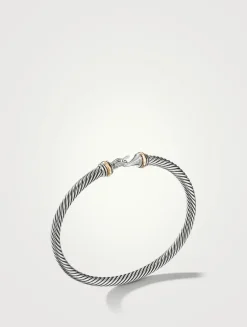 Buckle Bracelet In Sterling Silver With 18k Yellow Gold