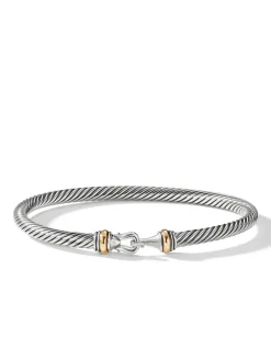 Buckle Bracelet In Sterling Silver With 18k Yellow Gold