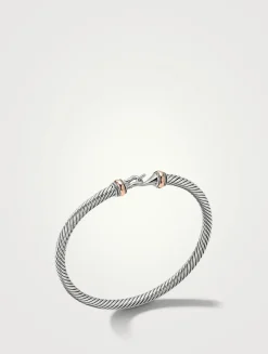 Buckle Bracelet In Sterling Silver With 18k Rose Gold