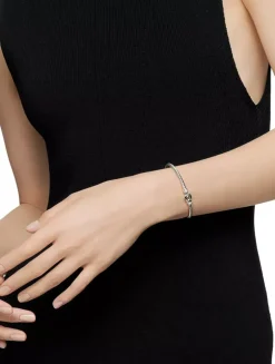 Buckle Cablespira® Bracelet In 18k White Gold With Diamonds, 3.5mm