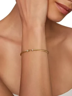 Buckle Classic Cable Bracelet In 18k Yellow Gold With Diamonds, 2.6mm