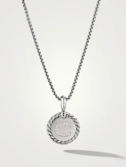 C Initial Charm In Sterling Silver With Pavé Diamonds