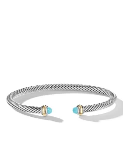 Cable Classics Bracelet In Sterling Silver With Amethyst And 18k Yellow Gold