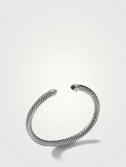 Cable Classics Bracelet In Sterling Silver With Amethyst And Pavé Diamonds