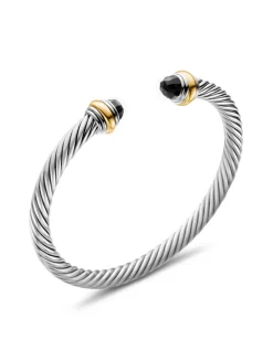 Cable Classics Bracelet In Sterling Silver With Prasiolite And 14k Yellow Gold