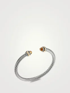 Cable Classics Bracelet In Sterling Silver With Citrine And 14k Yellow Gold