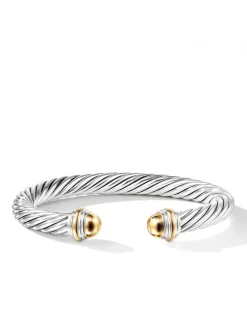 Cable Classics Bracelet In Sterling Silver With Citrine And 14k Yellow Gold