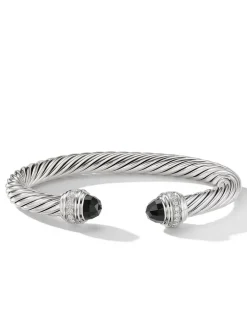 Cable Classics Bracelet In Sterling Silver With Pearls And Pavé Diamonds