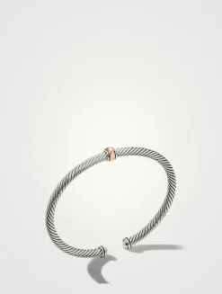 Cable Classics Center Station Bracelet In Sterling Silver With 18k Rose Gold