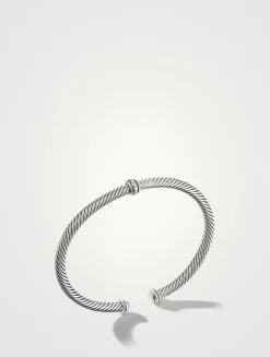 Cable Classics Center Station Bracelet In Sterling Silver With Pavé Diamonds