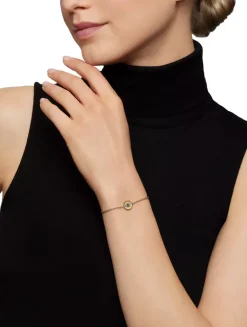 Cable Collectibles® Evil Eye Bracelet In 18k Yellow Gold With Pavé Sapphires And Diamonds, 2mm