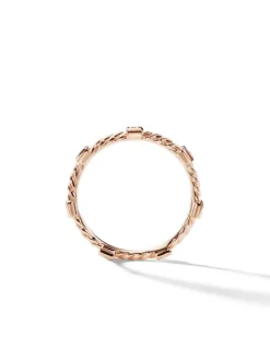 Cable Collectibles® Stack Ring In 18k Rose Gold With Diamonds