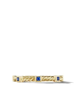 Cable Collectibles® Stack Ring In 18k Yellow Gold With Pavé Emeralds, 2mm
