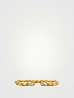 Cable Edge® Bracelet In 18k Yellow Gold With Diamonds, 5.5mm