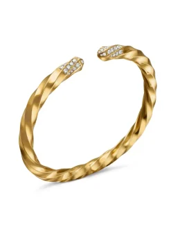 Cable Edge® Bracelet In 18k Yellow Gold With Diamonds, 5.5mm