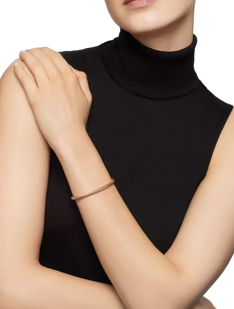 Cable Flex Bracelet In 18k Rose Gold, 4mm