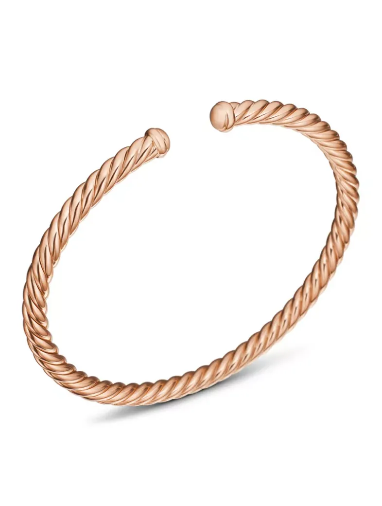 Cable Flex Bracelet In 18k Rose Gold, 4mm
