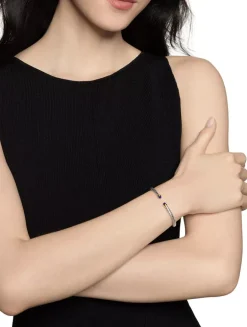 Cable Flex Bracelet In Sterling Silver With 14k Yellow Gold And Pearls, 4mm