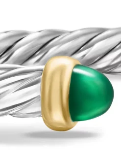 Cable Flex Bracelet In Sterling Silver With 14k Yellow Gold And Pearls, 4mm