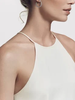 Cable Hoop Earrings In Sterling Silver