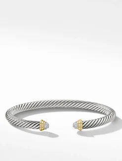 Cable Kids® Bracelet In Sterling Silver With Pearls And 14k Yellow Gold
