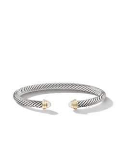 Cable Kids® Bracelet In Sterling Silver With Pearls And 14k Yellow Gold
