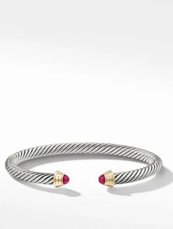 Cable Kids® Bracelet In Sterling Silver With Pearls And 14k Yellow Gold