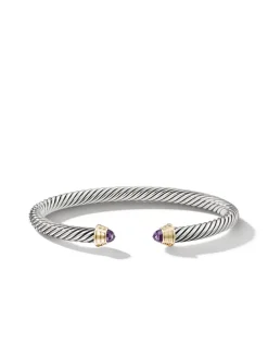 Cable Kids® Bracelet In Sterling Silver With 14k Yellow Gold Domes