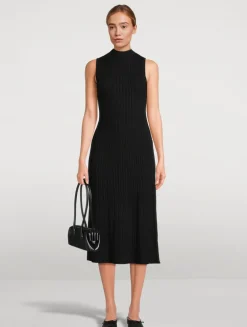 Cable Rib Knit Midi Dress