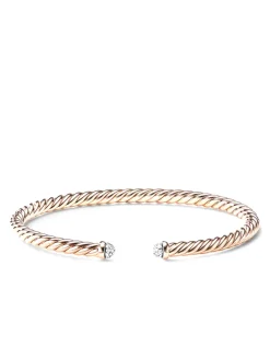 Cablespira® Bracelet In 18k Rose Gold With Pavé Diamonds