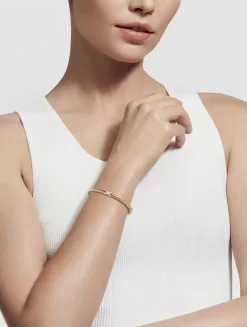 Cablespira® X Station Bracelet In 18k Yellow Gold With Pavé Diamonds