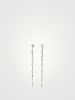 Cadence 18K White Gold Drop Earrings With Diamonds
