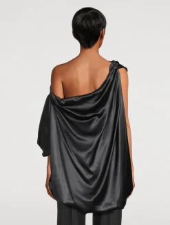 Calant Draped Satin Blouse