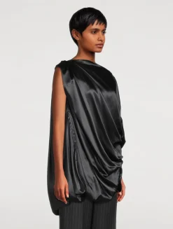 Calant Draped Satin Blouse