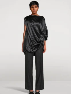 Calant Draped Satin Blouse
