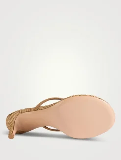 Calypso Suede And Raffia Thong Sandals