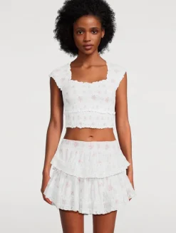 Cambron Smocked Top In Floral Print