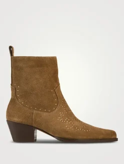 Cameron Embellished Suede Western Boots
