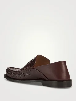 Campo Croc-Embossed Leather Penny Loafers
