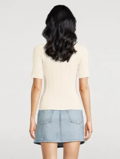 Camryn Pointelle Knit T-Shirt