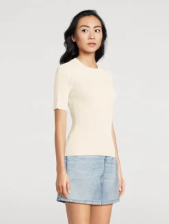 Camryn Pointelle Knit T-Shirt